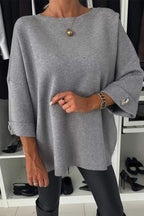 | Knitted sweater with button detail and half sleeves