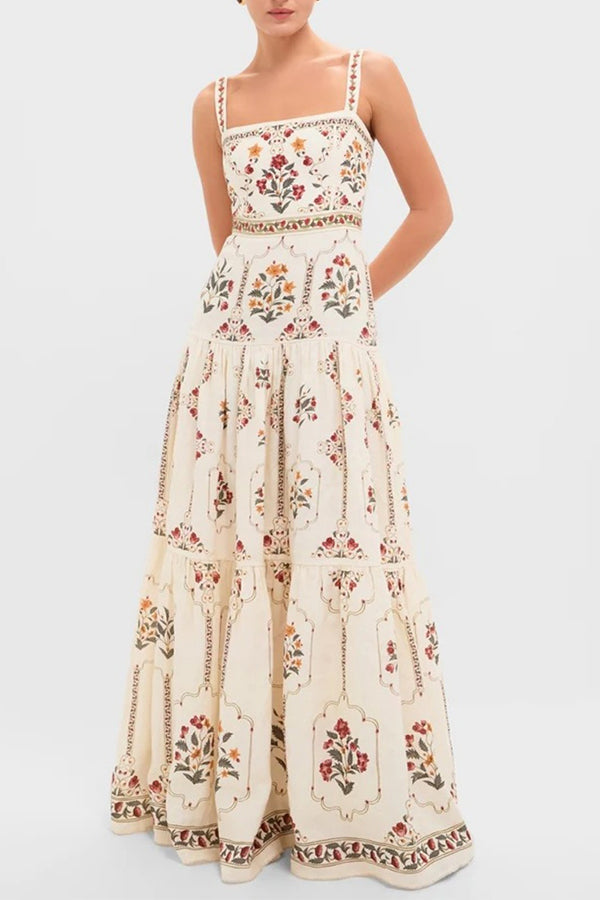 Positano Vintage Floral Cami Maxi Dress