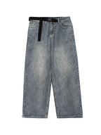 Buckle Strap Baggy Boyfriend Jeans