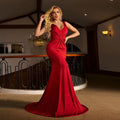 Sleeveless slim-fit hip-hugging mermaid evening dress