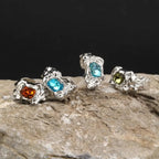 Fiery Colorful Zircon Gothic Band