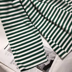 Cute Casual Stripe Round Neck Long Sleeve Tee Shirt T-shirt Top Plus Oversized Baggy E-Girl Kawaii Korean Japanese Harajuku Retro Streetwear