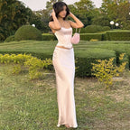 Mermaid Corset Top + Long Satin Skirt