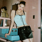 Blue Lace Bandage Slip Tank Top