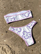 Green Contrast Floral Print Bikini Set