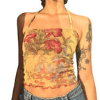 Flower Mesh Crop Top