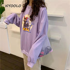 Japanese Anime Girl Cat Cartoon Print Hoodie