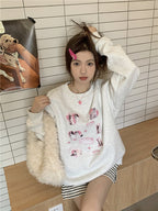 Cat Puppy Print Sweatshirt