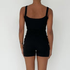 Grey Ribbed Playsuit