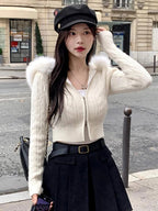 Furry Hoode Cropped Jacket