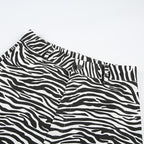 Cute Zebra Animal Print Elegant Pant High Waisted Trouser Bottoms T E-Girl Kawaii Korean Japanese Harajuku Chinese Retro Streetwear Aesthetic