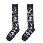 Cute Black Ouija Board Magic Star Moon Print Socks Punk Goth Aesthetic Casual E-Girl Kawaii Korean Japanese Harajuku