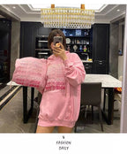 Cute Pink Love Heart Good For U Oversized Hoodie Sweatshirt Long Sleeve Pullover Jumper Sweater E-Girl Kawaii Korean Japanese Harajuku Streetwear