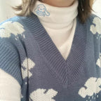 Cute Anime Japanese Embroidery Turtleneck High Collar Long Sleeve Shirt Pullover Aesthetic
