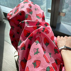 Pink Strawberry Print High Waist Trousers