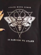 Vintage Devil Triangle Horn Loose Sweater Sweatshirt Long Sleeve Pullover Jumper Winter Goth Punk E-Girl Kawaii Korean Japanese Harajuku Streetwear