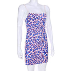 Cute Purple Leopard Spaghetti Strap Backless Mini Dress Party E-Girl Kawaii Korean Japanese Harajuku Chinese Retro Streetwear Aesthetic