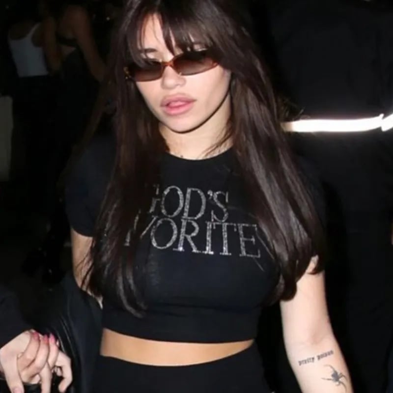 God's Favorite Rhinestone Crop Top