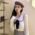 Bow Peterpan Collar Knit Sweater