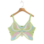 Butterfly Knit Crochet Top