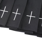 Cute Black Cross Print Goth Punk Pleated High Waisted Mini Skirt Bottom E-Girl Kawaii Korean Japanese Harajuku Retro Streetwear