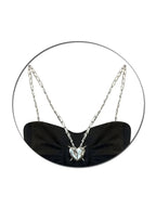 Black Heart Chain Strap Crop Top