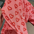 Pink Heart Print Trousers