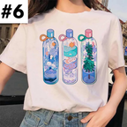 Cute Moon Water Soda Drink Can Print Oversized Short Sleeve Shirt Aesthetic Casual E-Girl Kawaii Korean Japanese Harajuku