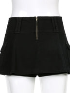 White Denim A-Line Low Waist Skirt
