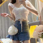 White Lace Frill Camisole