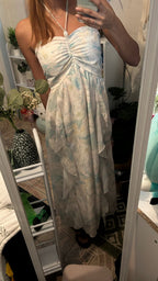Green Chiffon French Beach Midi Dress