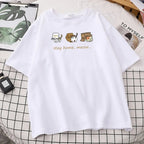Cat Box Print Short Sleeve T-shirt
