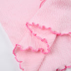 Butterfly Ruffle Trim Crop Top