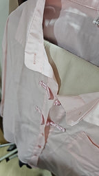 Pink Button Loose Long Sleeve Blouse