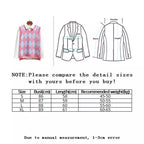 Cute Argyle V Neck Sleeveless Vest Knit Sweater Pullover Jumper Tank Top Autumn Aesthetic E-Girl Kawaii Korean Japanese Harajuku Streetwear