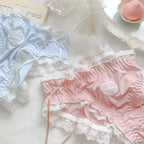 Love Heart Lace Cotton Panties