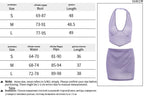 2PCS Purple Shimmer V Neck Dress