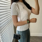 White Horse Embroidery Short Sleeve Shirt