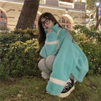 Blue Heart Fleece Zipper Jacket