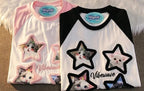 Pink Kawaii Cat Patchwork Short Sleeve T-shirt