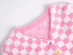 Cute Plaid Checkered Crop Sweater Cardigan Top Long Sleeve Knit E-Girl Kawaii Korean Japanese Harajuku Chinese Retro Streetwear Aesthetic