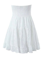 White Strapless Lace Dress