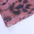 Cute Sexy 90s Retro Vintage Tie Dye Mesh Ruffle Trim A-line Mini High Waisted Skirt Aesthetic Goth E-Girl Kawaii Korean Japanese Harajuku Streetwear