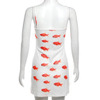 Goldfish Print Ribbed Mini Dress
