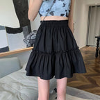 Cute White Ruffles Patchwork High Waist Mini Skirt Fairycore Pleated Preppy Aesthetic Casual Summer E-Girl Kawaii Korean Japanese Harajuku