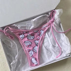 3D Pink Japanese Anime Cat Bikini Set