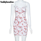 Cute Sexy Summer Boho Lace Graphic Lace Up Elegant Mini Bodycon Dress E-Girl Kawaii Korean Japanese Harajuku Chinese Retro Streetwear