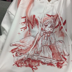 Pastel Pink Anime Girl Cartoon Loose Casual Hoodie Sweatshirt Sweater Long Sleeve Pullover Jumper E-Girl Kawaii Korean Japanese Harajuku Streetwear