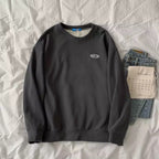 Cute Vintage Velvet Thick Embroidery Oversized Loose Hoodie Sweatshirt Pullover Sweater Casual E-Girl Kawaii Korean Japanese Harajuku Streetwear