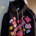 Anime Cartoon Graphic Print Hoodie